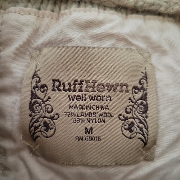 RuffHewn Lambs Wool Button Up Cardigan Sweater, Women’s M, Tan, Long Sleeve EUC - Picture 8 of 11